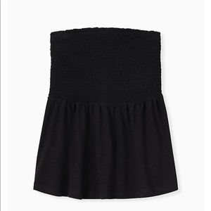 Torrid Strapless Smocked Babydoll Top